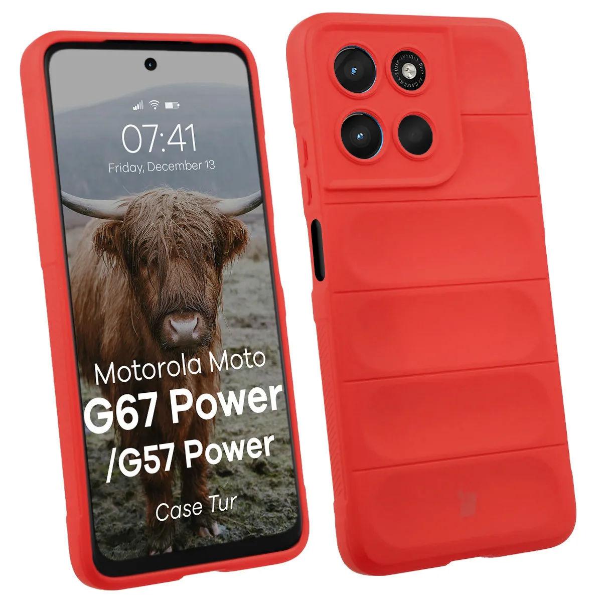 Etui Bizon Tur do Motorola Moto G57 Power / Motorola Moto G67 Power Czerwony