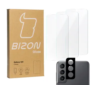 Bizon 3x Szkło hartowane + szybka na aparat Glass Clear Pack do Samsung Galaxy S21 5G