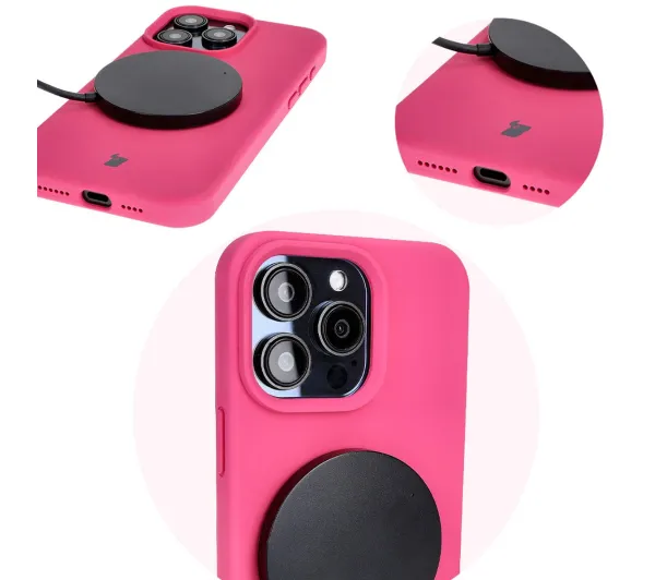 Bizon Soft Case do Apple iPhone 15 Pro Max Fuksjowy