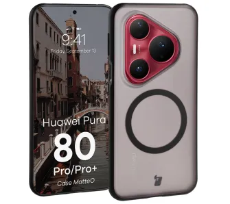 Etui Bizon MatteO do Huawei Pura 80 Pro / Huawei Pura 80 Pro Plus Przydymiony-czarny