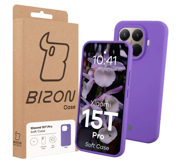 Bizon Soft Case do Xiaomi 15T Pro Fioletowy
