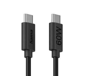Kabel Hama 86446 USB-C do USB-C 60W 1,2m Czarny