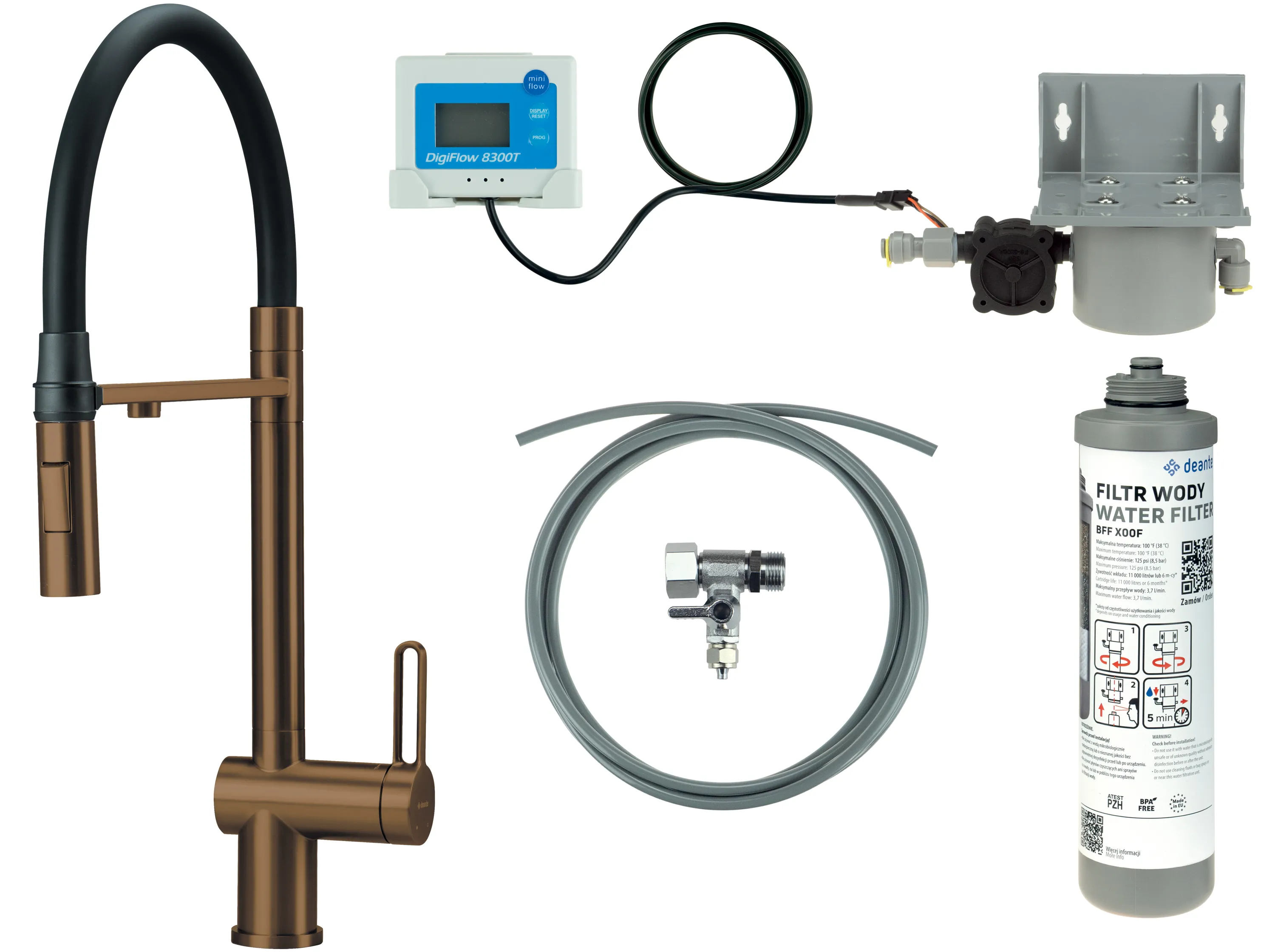 Bateria Deante Magnetic BRMFC75M Brązowy Stal szlachetna