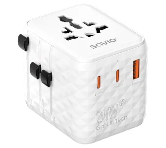 Adapter podróżny Savio AP-08 globalny 20W