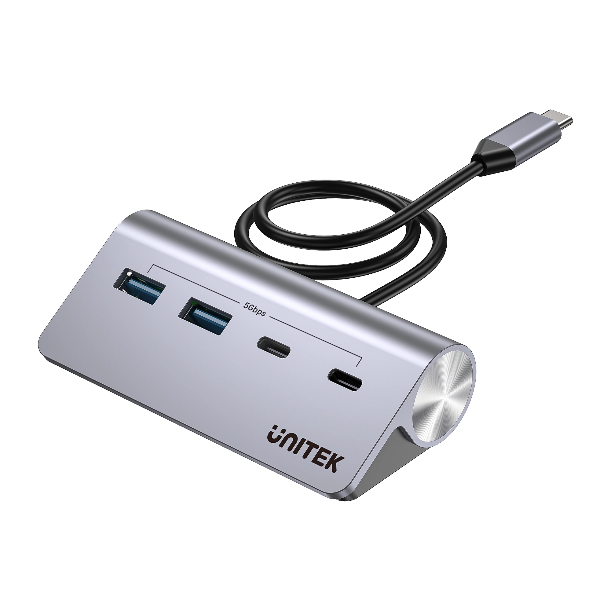 Hub USB Unitek H1337AGY01 USB-A/USB-C z 4 portami 5Gbps Szary