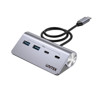 Hub USB Unitek H1337AGY01 USB-A/USB-C z 4 portami 5Gbps Szary