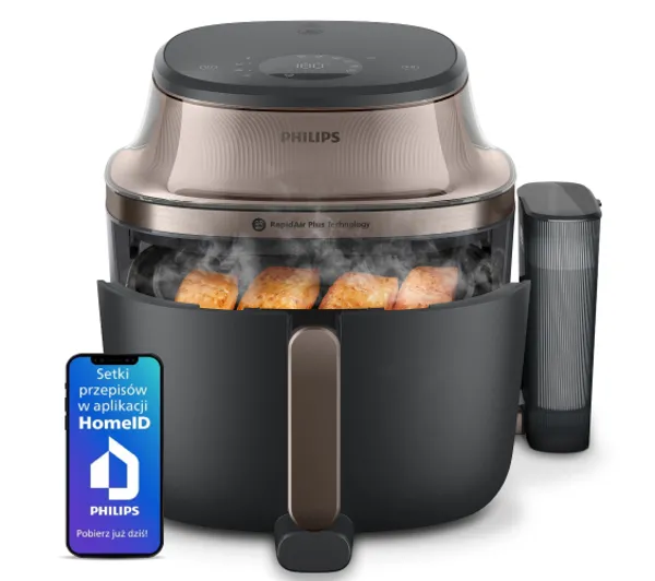 Frytkownice - Philips Ovi NA547/07 2000W 7,2l Aplikacja mobilna Gotowanie na parze
