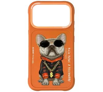 Etui Nimmy Glasses Cool Dog do iPhone 17 Pro Max Pomarańczowy
