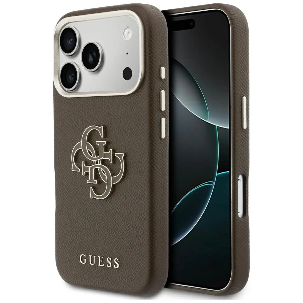 Etui Guess FW Resin Logo do iPhone 17 Pro Max Brązowy