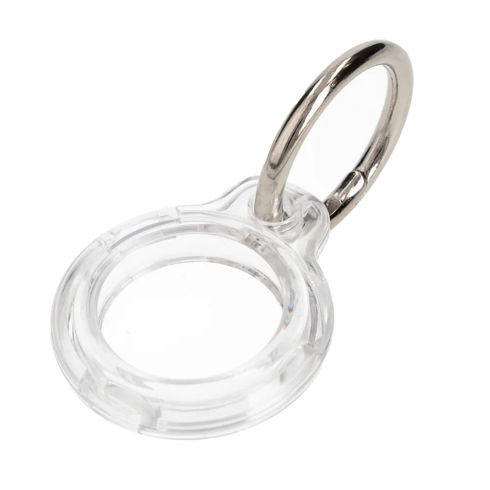 Etui Bizon z kółkiem do kluczy Case Locator Keychain do AirTag Przezroczysty