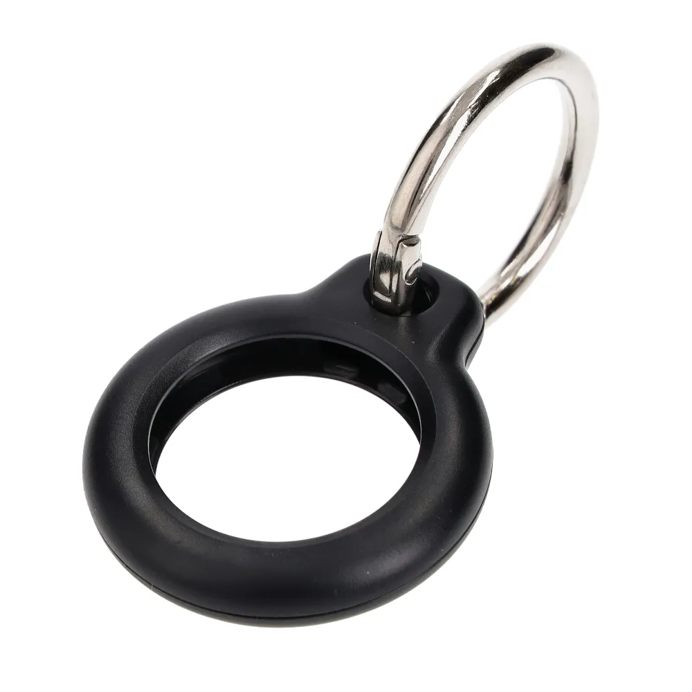 Etui Bizon z kółkiem do kluczy Case Locator Keychain do AirTag Czarny