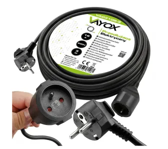Przedłużacz Vayox VA0310B-3 1 gniazdo 3m Czarny