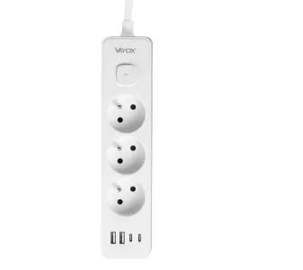 Przedłużacz Vayox VA0382-1,5 3 gniazda 2x USB-A 2x USB-C 1,5m Biały