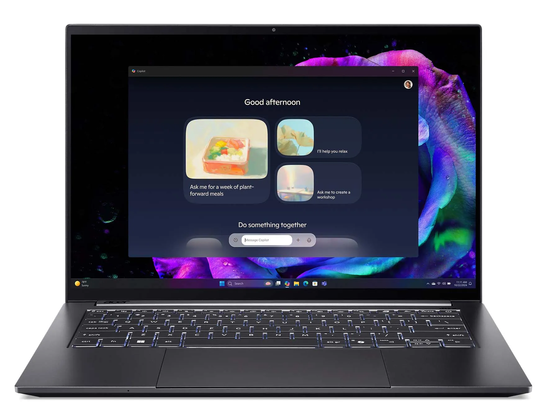 Laptop Acer Swift X 14 AI SFX14-61G OLED 14,5" Ryzen AI 7 350 32GB RAM 1TB Dysk SSD RTX5060 DLSS4 Win11 Szary Funkcje AI