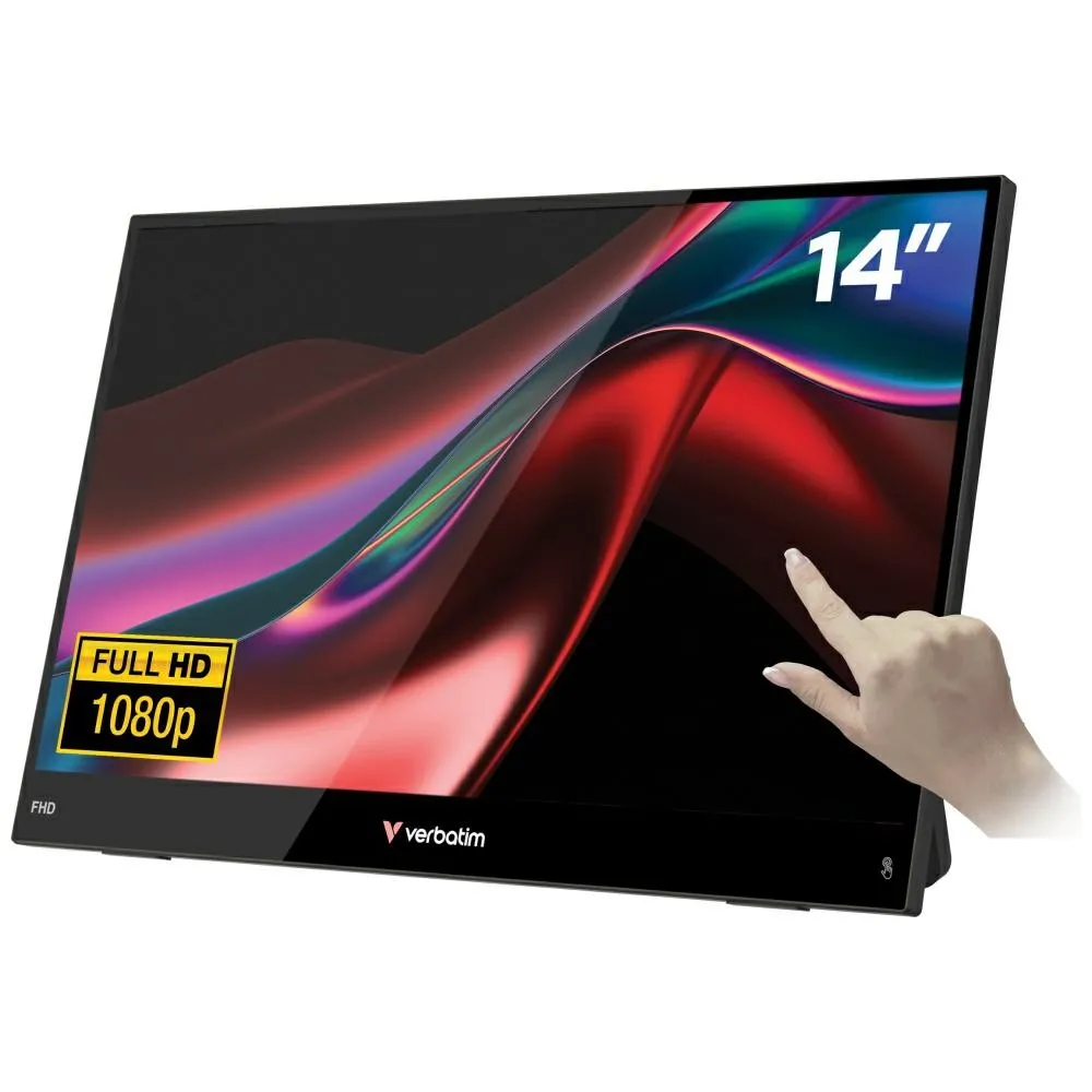 Monitor Verbatim 32400 Verbatim Portable 14 FHD Touch Monitor LIGHT 14" Full HD IPS 60Hz 10ms Dotykowy Przenośny