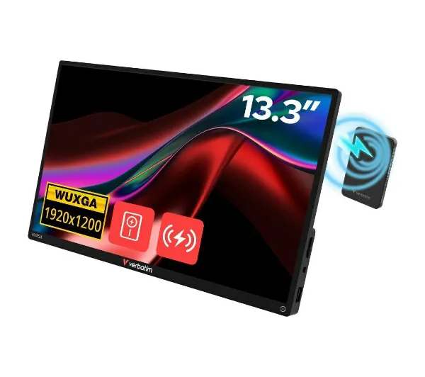 Verbatim 32235/32087 13.3" WUXGA Touch Monitor Alu with Wireless Power Supply Dotykowy Przenośny