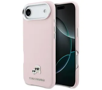 Etui Karl Lagerfeld Karl & Choupette Head Pins Saffiano MagSafe do iPhone Air Różowy