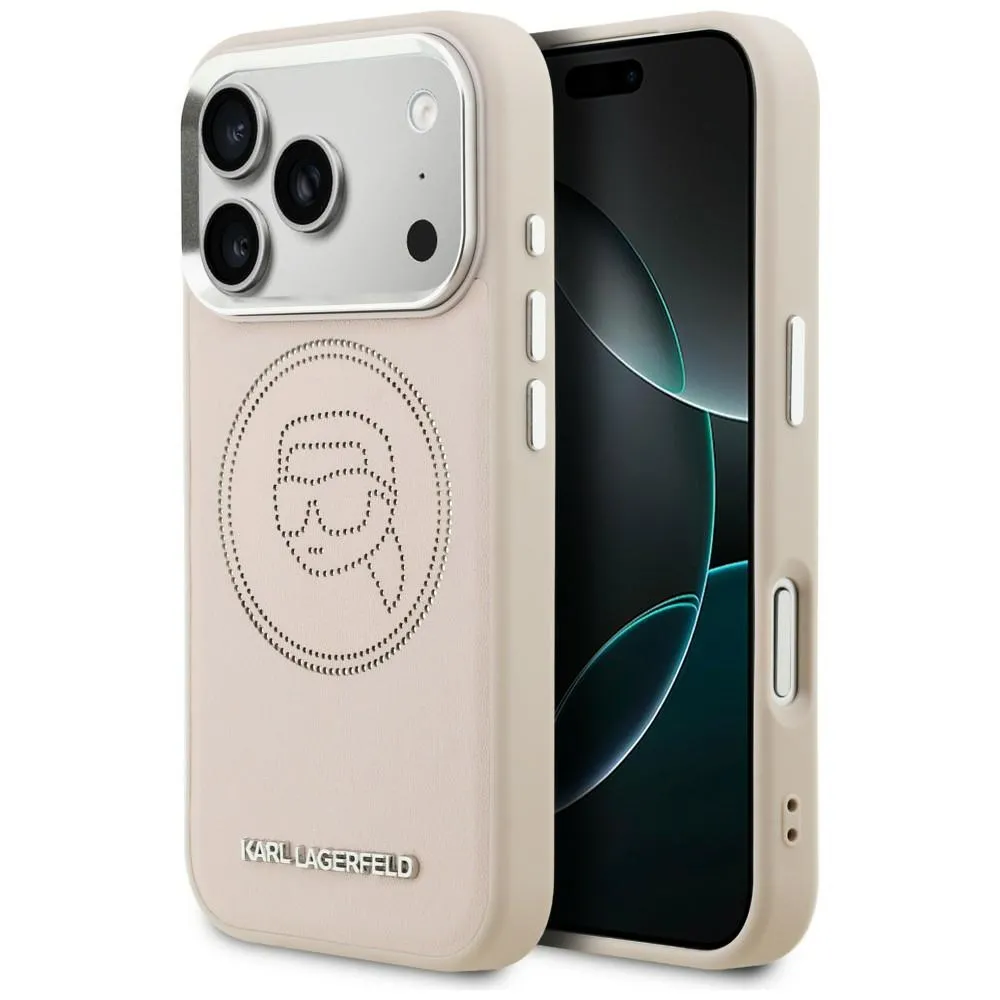 Etui Karl Lagerfeld K Head Point Logo MagSafe do iPhone 17 Pro Różowy