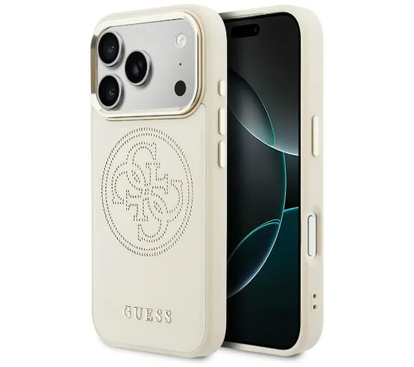 Guess Perforated 4G MagSafe do iPhone 17 Pro Max Beżowy