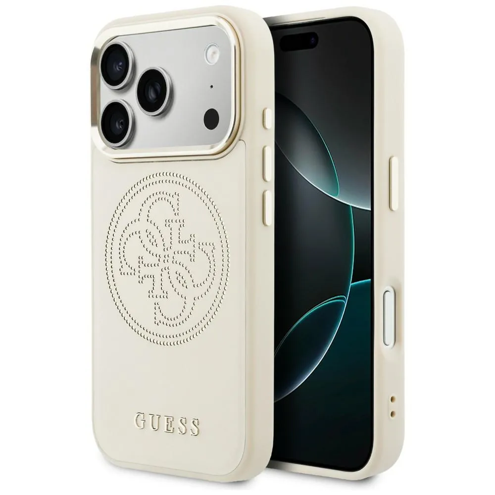 Etui Guess Perforated 4G MagSafe do iPhone 17 Pro Max Beżowy