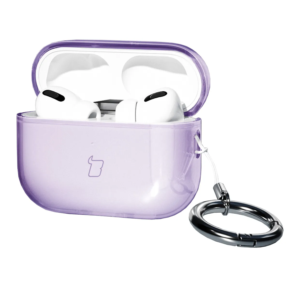 Etui na słuchawki Bizon Case Headphone Clear do AirPods Pro 3 Przeźroczysty-Fioletowy