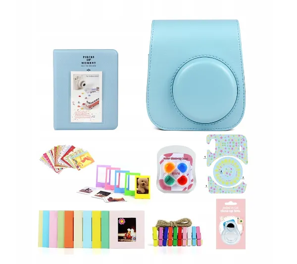 Pokrowiec LoveInstant Zestaw 8w1 Futerał Ramki Album Fuji Instax Mini 11 - Niebieski