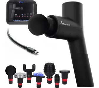 Pistolet do masażu Extralink Gymgun Fit 2.0 Pro EX.34383 7 nakładek 3200obr/min 4h