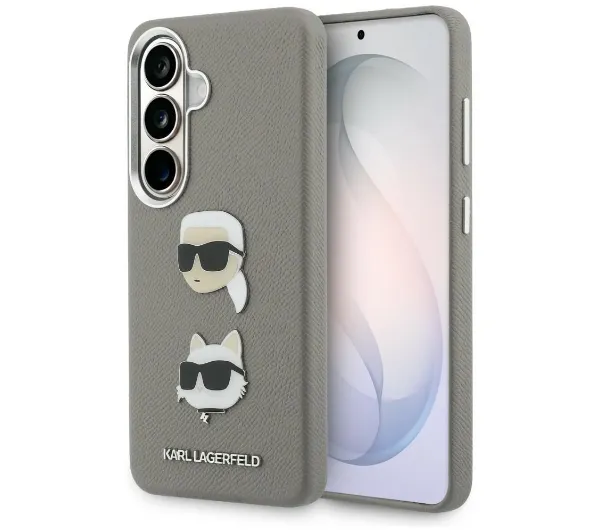 Karl Lagerfeld Saffiano Double Heads Metal do Galaxy S26 Srebrny