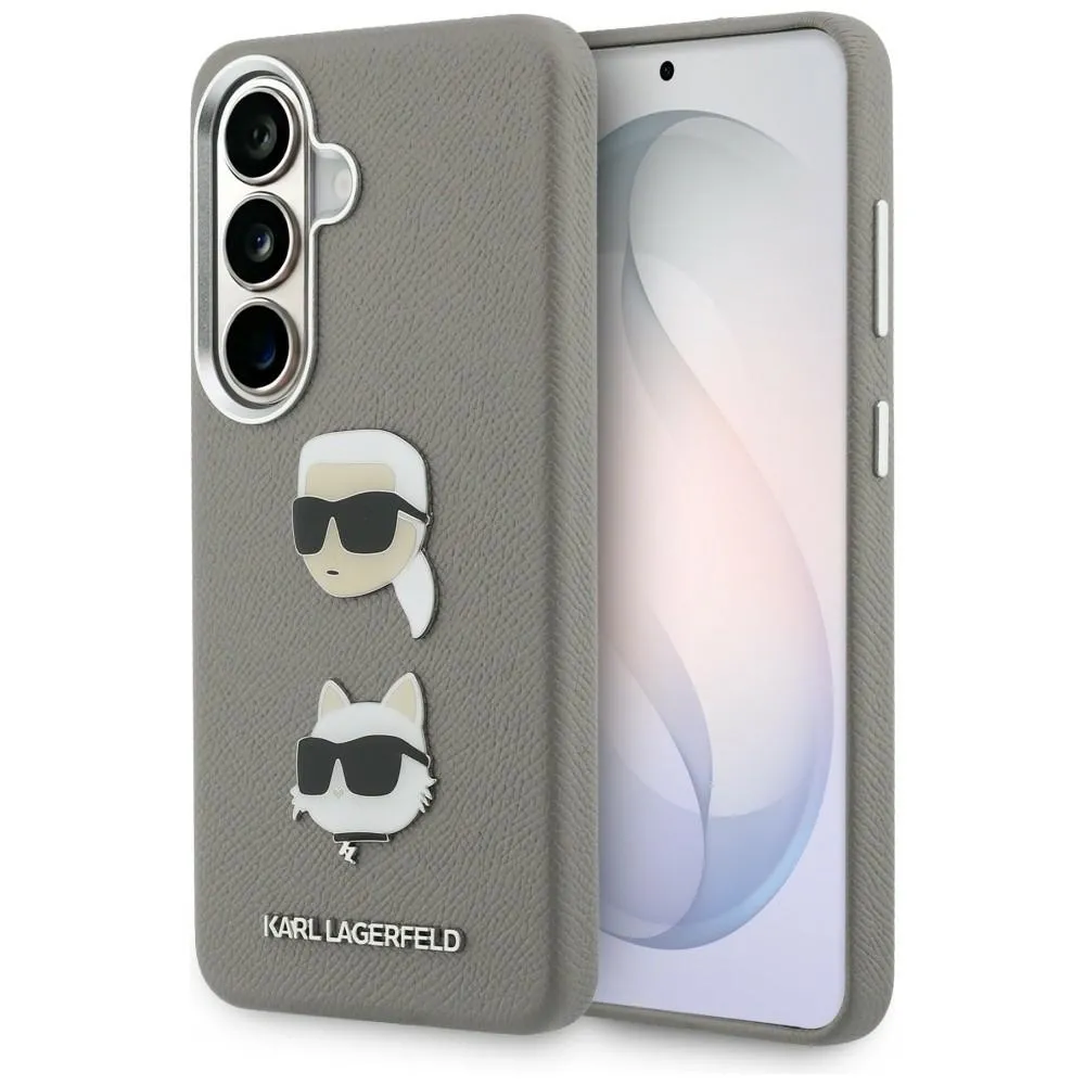 Etui Karl Lagerfeld Saffiano Double Heads Metal do Galaxy S26 Srebrny