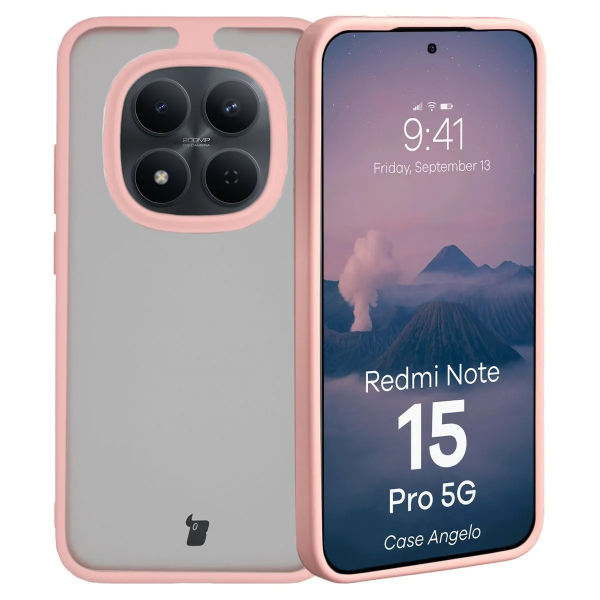 Etui Bizon Angelo do Xiaomi Redmi Note 15 Pro 5G Jasnoróżowy
