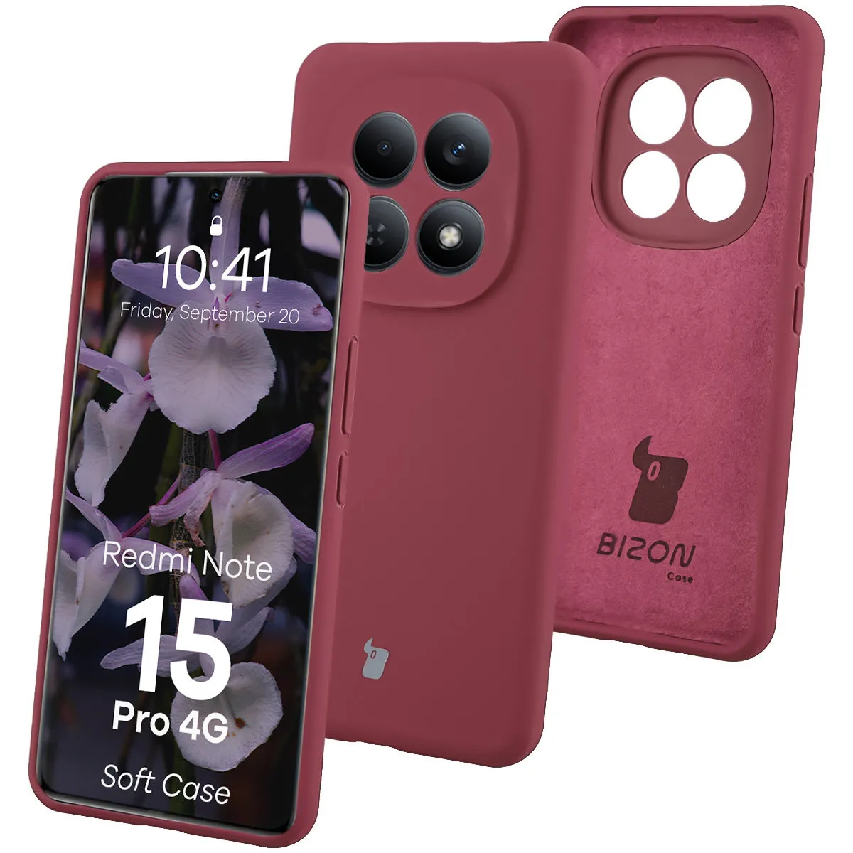 Etui Bizon Soft do Xiaomi Redmi Note 15 Pro 4G Śliwkowy