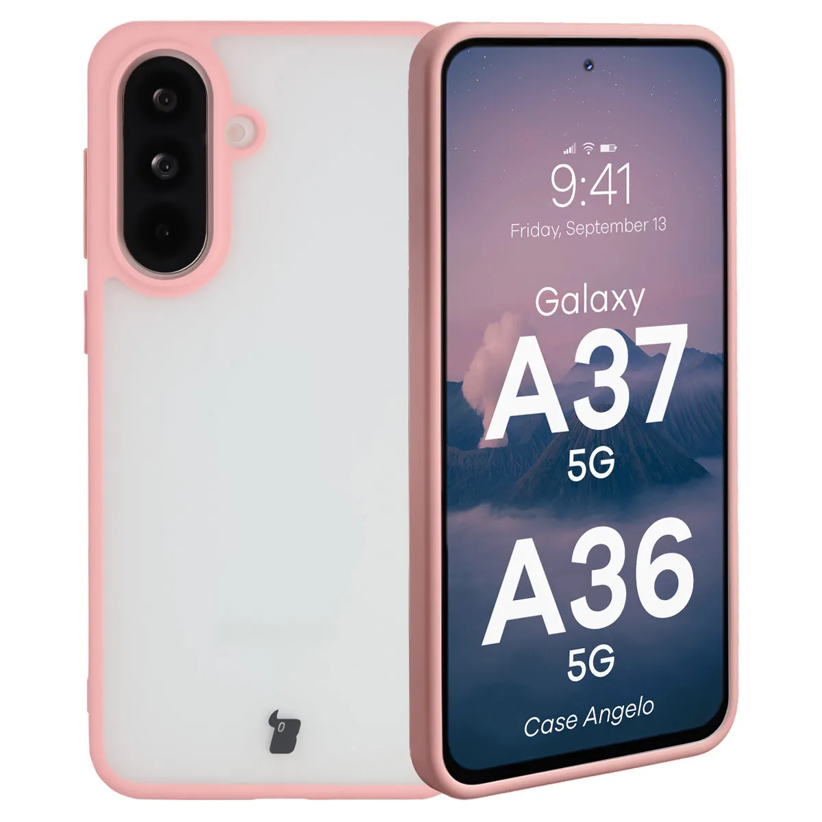 Etui Bizon Angelo do Galaxy A37 5G/A36 5G Jasnoróżowy