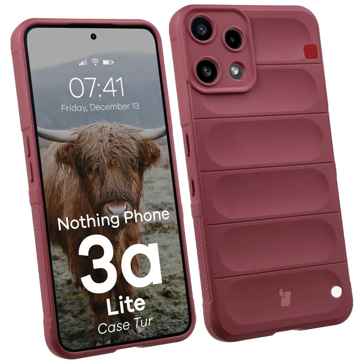 Etui Bizon Tur do Nothing Phone 3a Lite Ciemnofioletowy