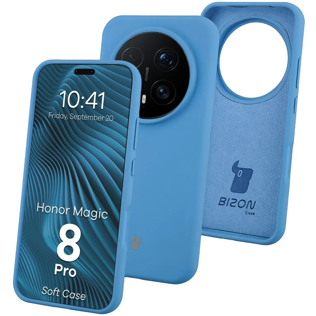 Etui Bizon Soft do Honor Magic8 Pro Niebieski