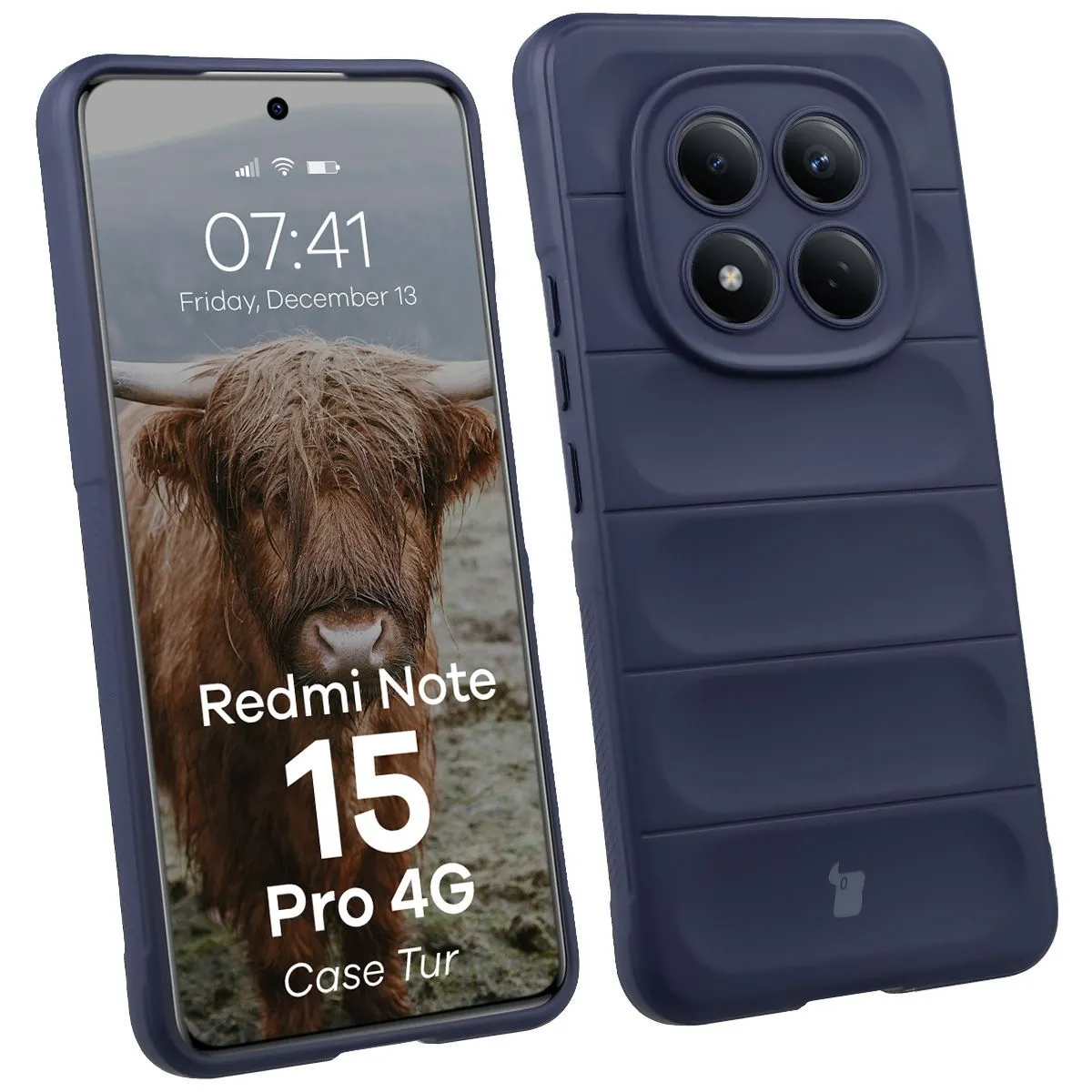 Etui Bizon Tur do Xiaomi Redmi Note 15 Pro 4G Granatowy