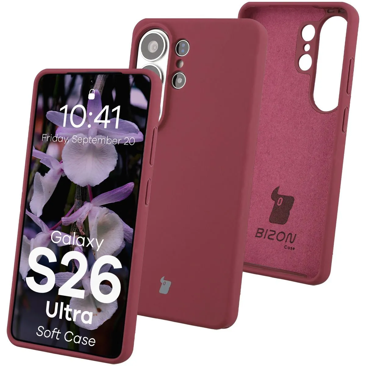 Etui Bizon Soft do Galaxy S26 Ultra Śliwkowy