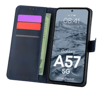 Etui Bizon Pocket do Galaxy A57 5G Granatowy