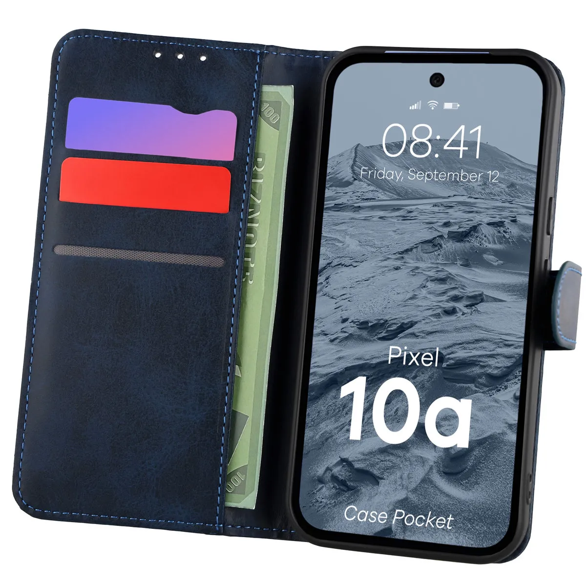 Etui Bizon Pocket do Google Pixel 10a Granatowy