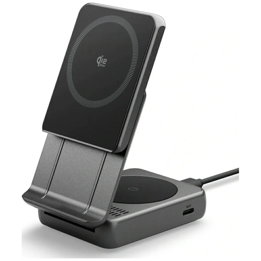 Ładowarka indukcyjna Spigen Essential 2w1 Qi2.2 MagSafe 25W Czarny