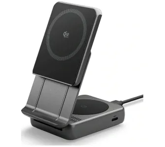 Ładowarka indukcyjna Spigen Essential 2w1 Qi2.2 MagSafe 25W Czarny