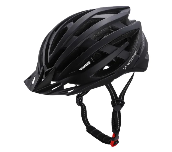 Kask rowerowy WOZINSKY HT-28VCD Czarny MTB z lampką (rozmiar L)