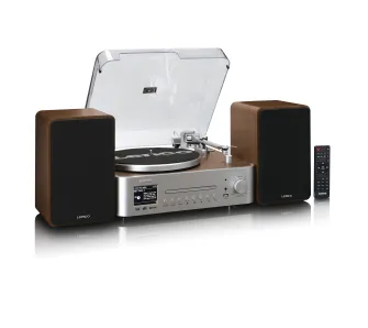 Lenco Zestaw muzyczny z gramofonem MC-860WDSI Manualny Napęd paskowy Przedwzmacniacz Bluetooth Drewno