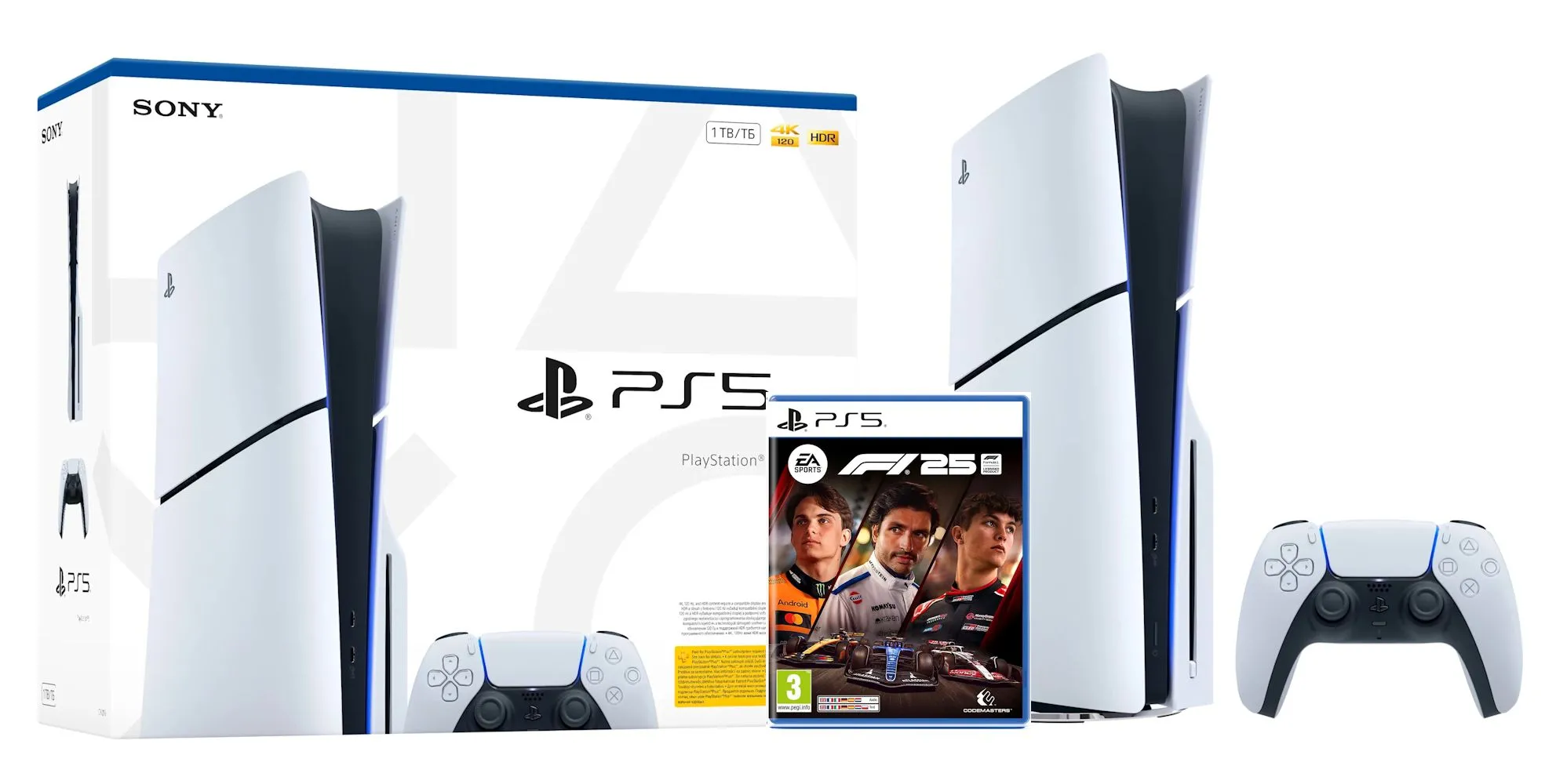 Konsola Sony PlayStation 5 Slim E Chassis (PS5) 1TB z napędem + EA SPORTS F1 25