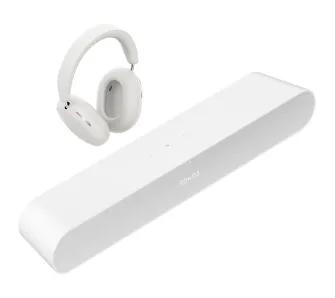 Soundbar Sonos Ray Wi-Fi AirPlay + Słuchawki bezprzewodowe Sonos Ace Biały