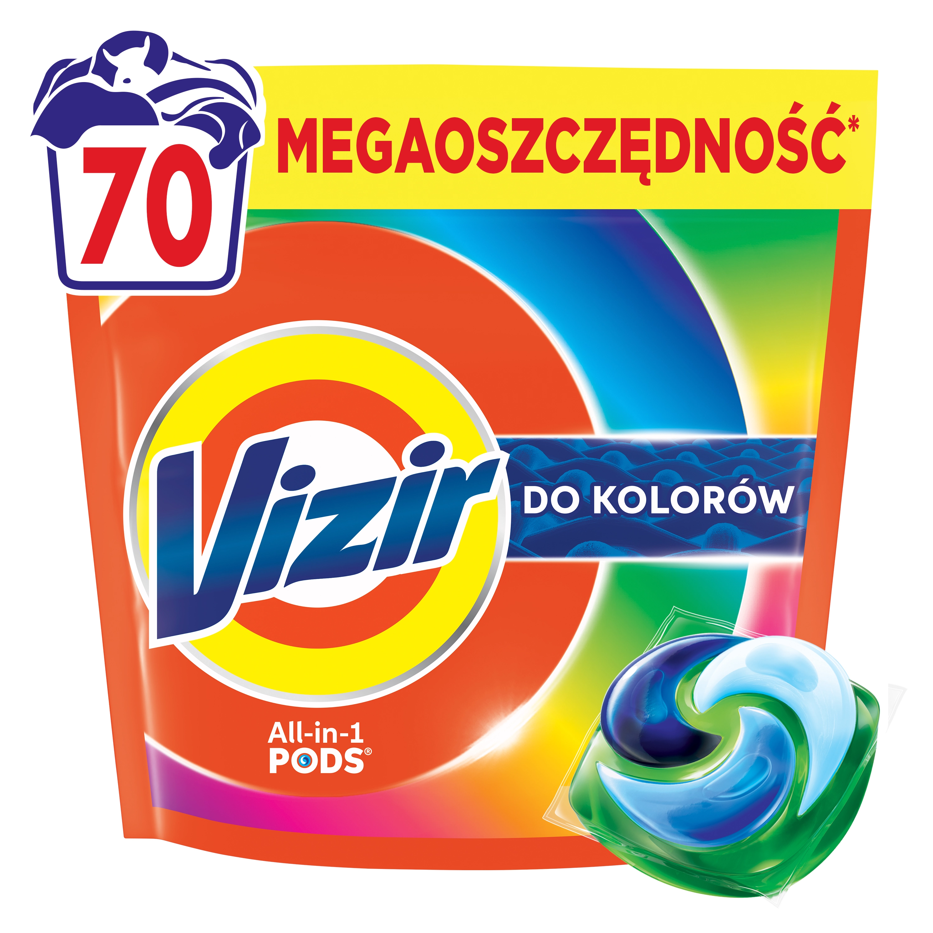 Kapsułki do prania Vizir All-in-1 PODS Do kolorów 70szt