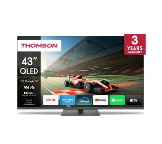 Telewizor Thomson 43QG7C04 43" QLED Pro 4K 144Hz Google TV Dolby Vision Dolby Atmos HDMI 2.1 DVB-T2 Szary