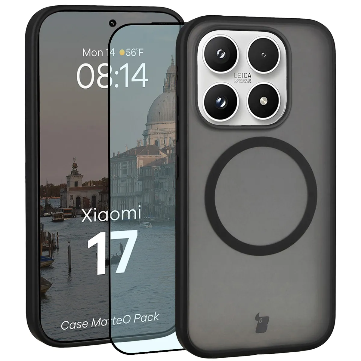 Szkło hartowane Bizon MatteO Pack do Xiaomi 17 Czarny