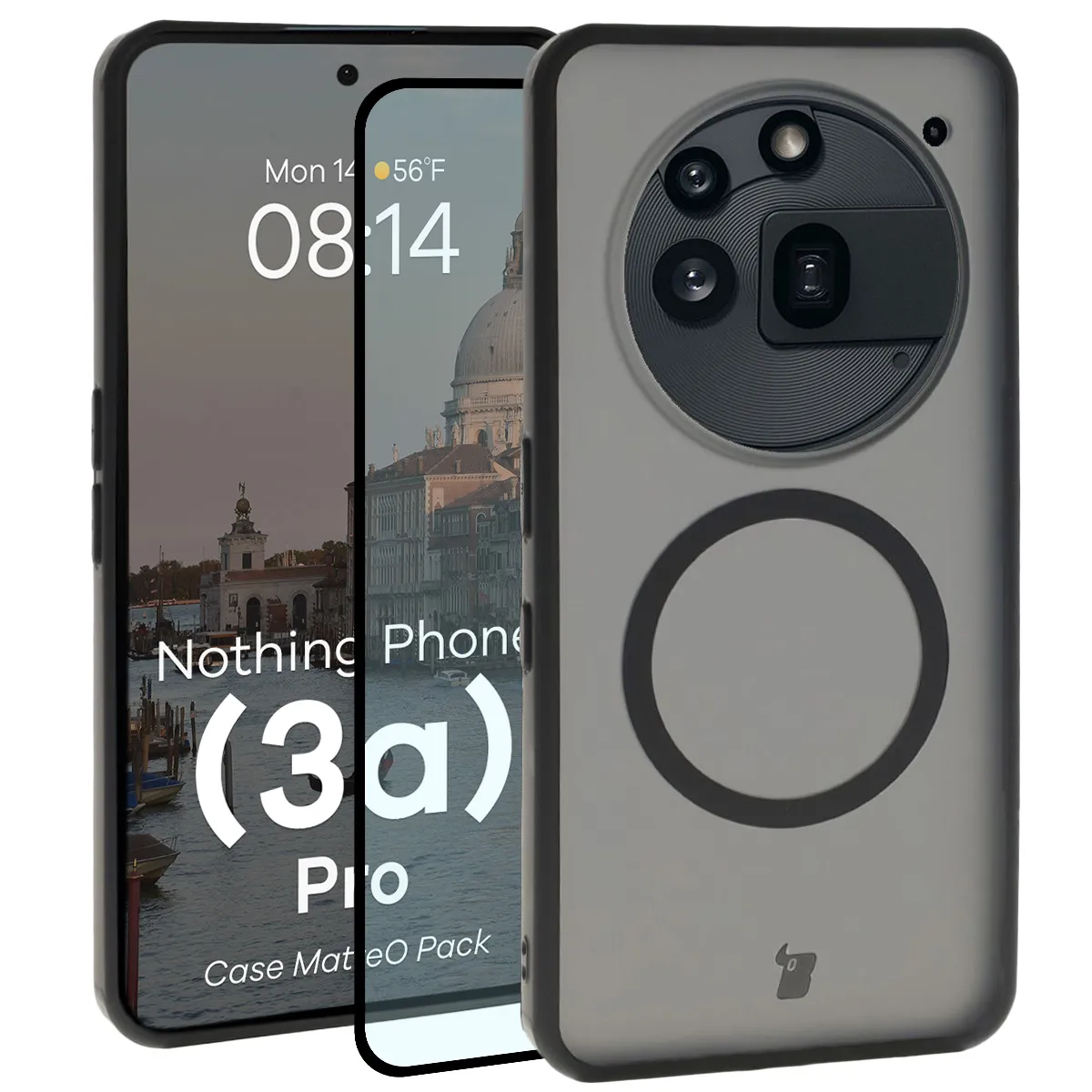Szkło hartowane Bizon MatteO Pack do Nothing Phone 3a Pro Czarny