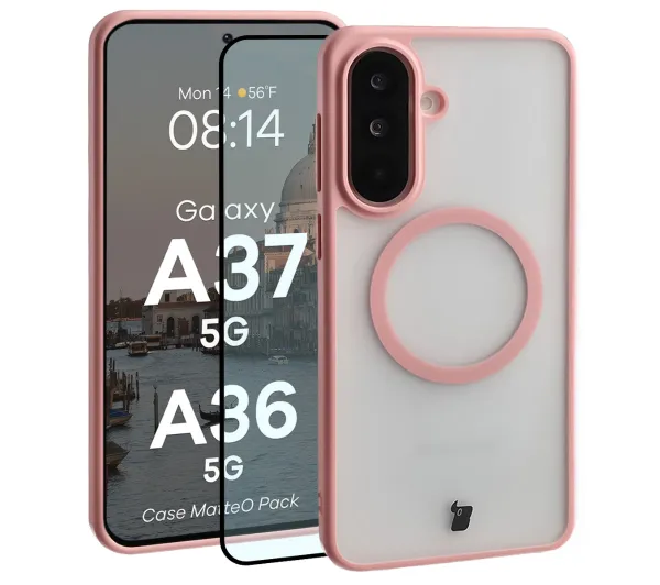 Bizon MatteO Pack do Galaxy A37 5G / A36 5G Jasnoróżowy
