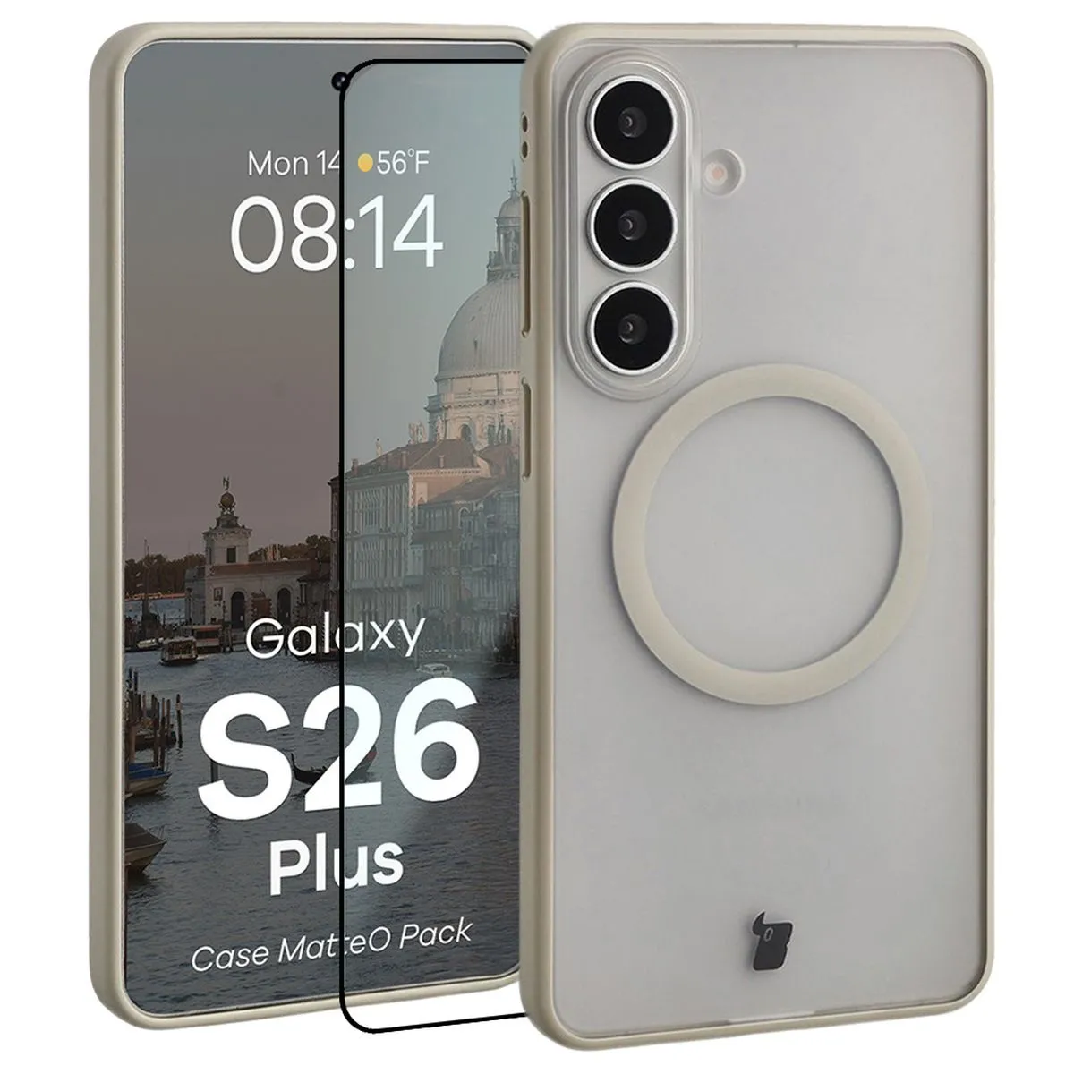 Szkło hartowane Bizon MatteO Pack do Galaxy S26 Plus Beżowy